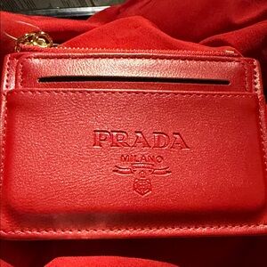 Prada Scarlet Leather Card Holder
